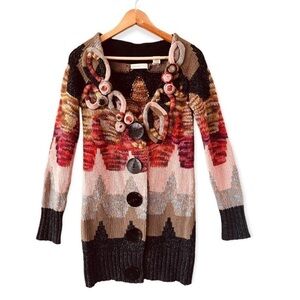 EUC Sleeping On Snow Anthropologie Cardigan Medium